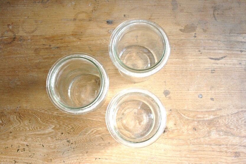 Ensemble de 3 pots vintage en verre La Conserve
