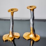 Pair of Brutalist candlesticks by David Marshall, Spain, 1970