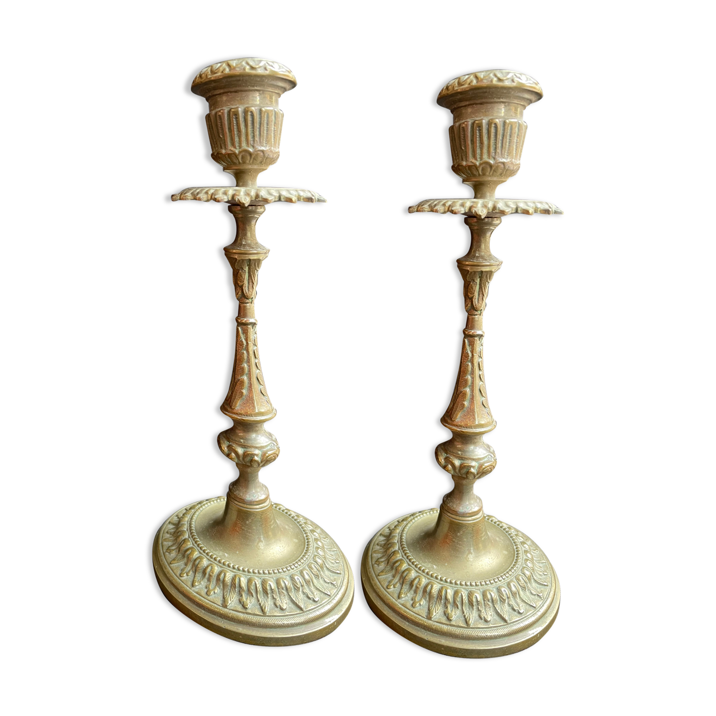 Candlesticks (2) - Louis XVI style - Gilded bronze