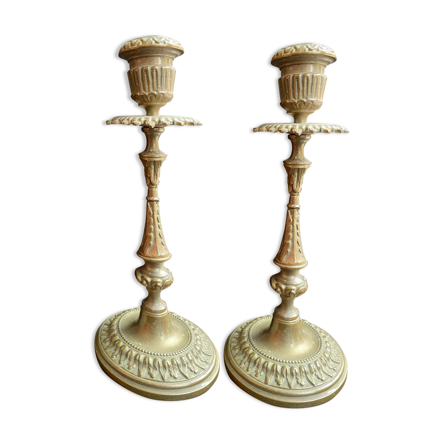 Bougeoirs (2) - style louis XVI - Bronze doré