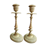 Candlesticks (2) - Louis XVI style - Gilded bronze