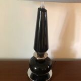 Lamp 1970 black glass and chromed metal