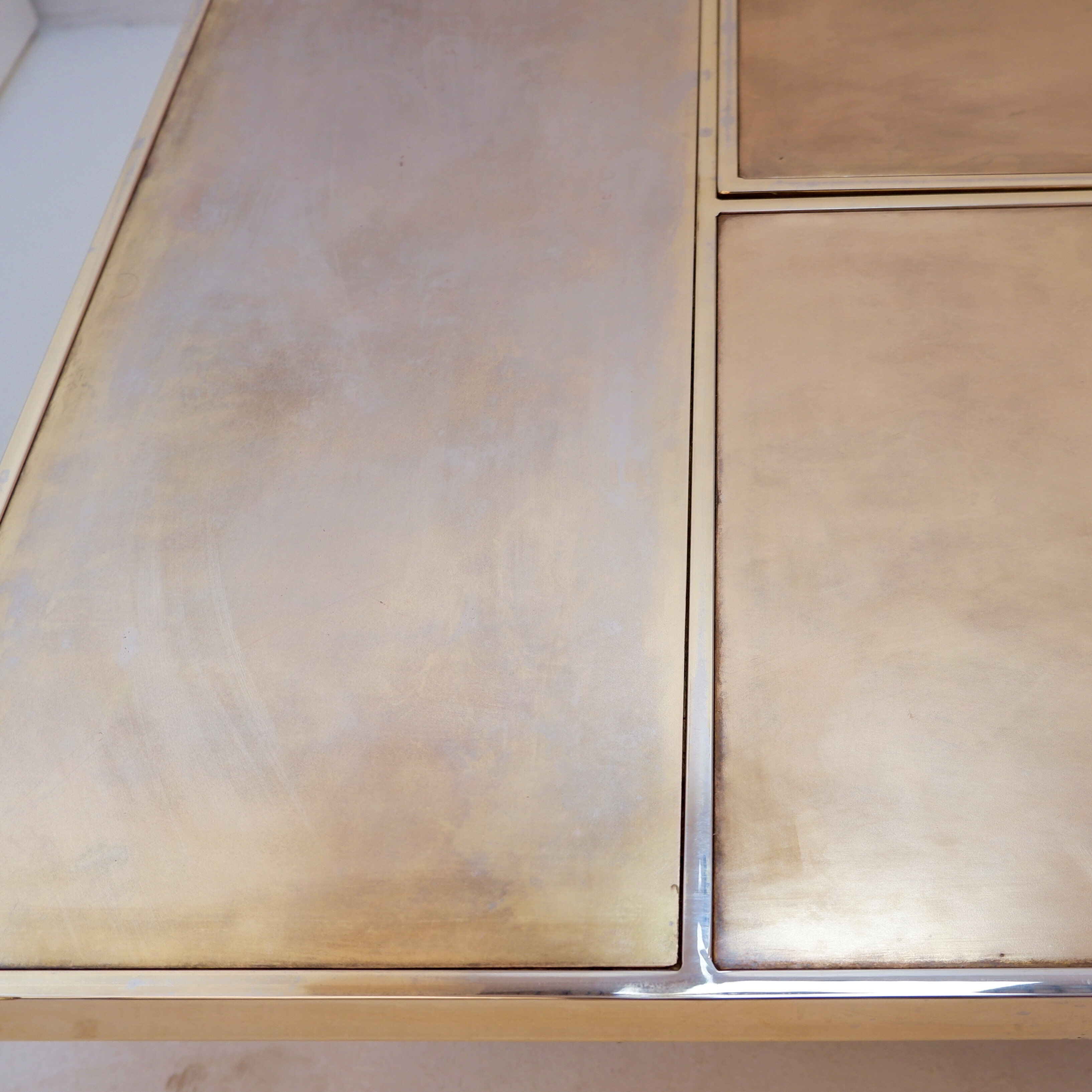 Vintage Belgo Chrome sliding coffee table with hidden bar - 1970s