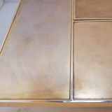 Vintage Belgo Chrome sliding coffee table with hidden bar - 1970s