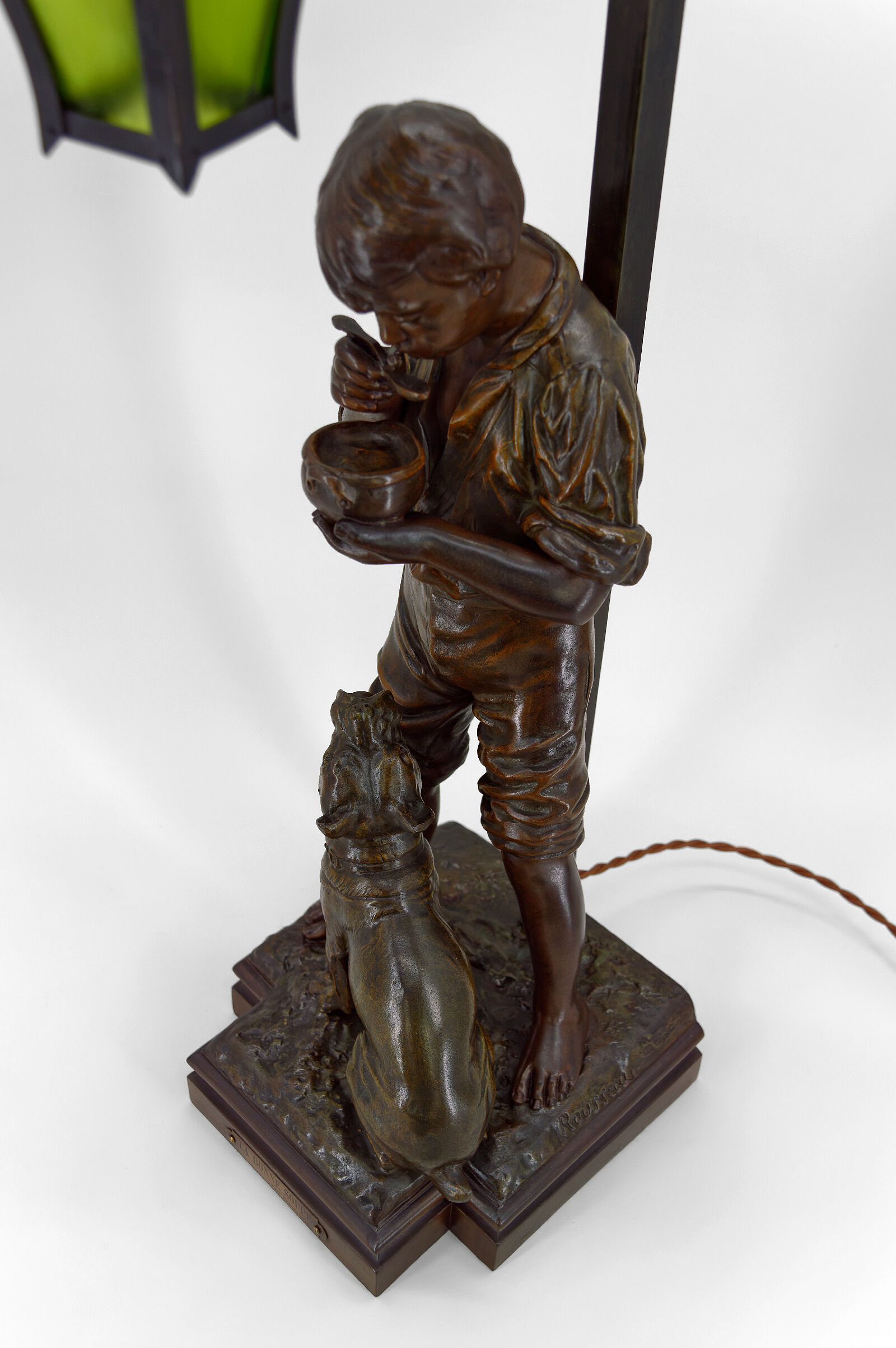 Lamp "La Bonne Soupe" by Victor Rousseau, Art Nouveau, circa 1900