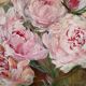Peony bouquet painting signed and delivered with its certificate