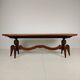 1920s Belgian Art Deco oak parquetry dining table