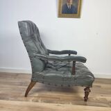 Leather antique library chair around 1860s