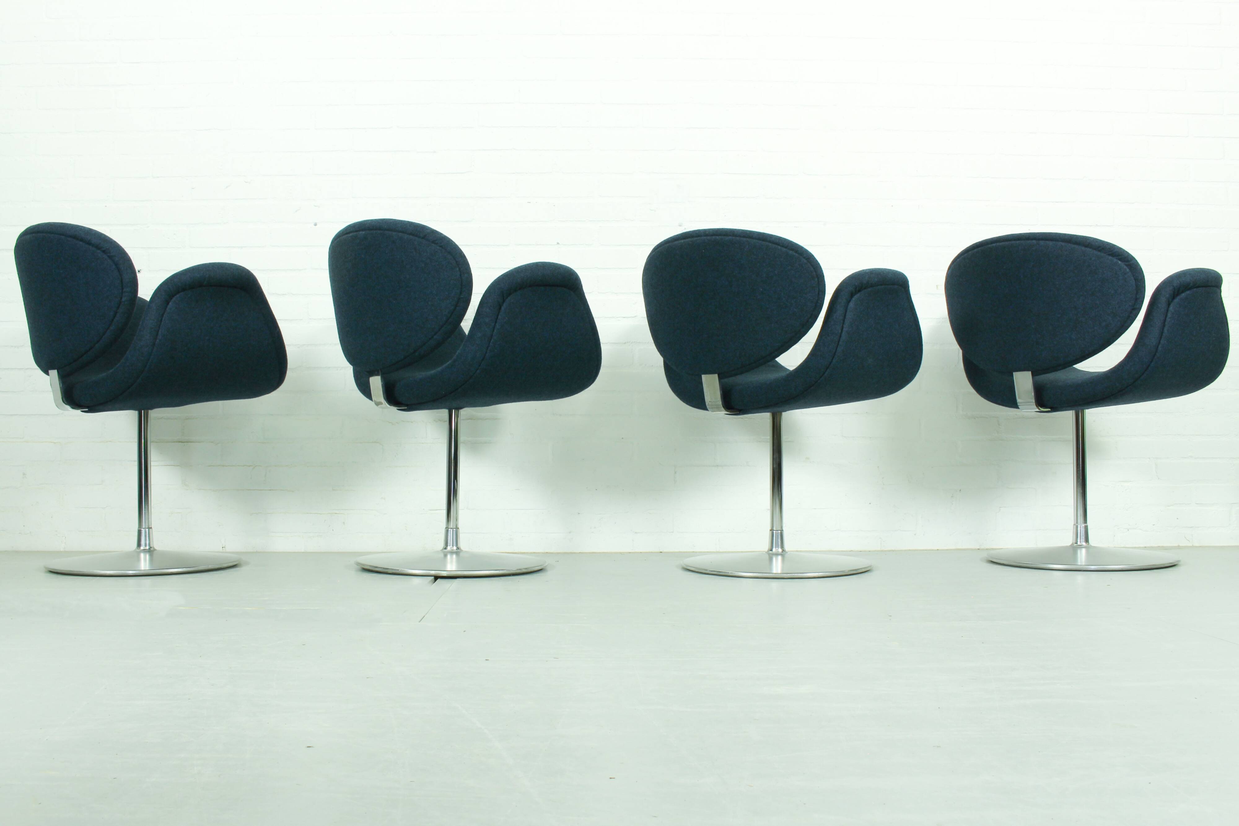 Set of 4 Swivel Little Tulip Dining Chairs by Pierre Paulin for Artifort, 1