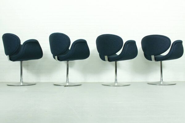 Ensemble de 4 chaises de salle à manger pivotantes Little Tulip par Pierre Paulin pour Artifort, 1