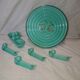 Tablemat, salt shaker and 5 knife holders set