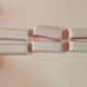 Set of 6 vintage knife holders in white and pink ceramic