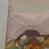 Oil paintings oil on Panel mountain landscape