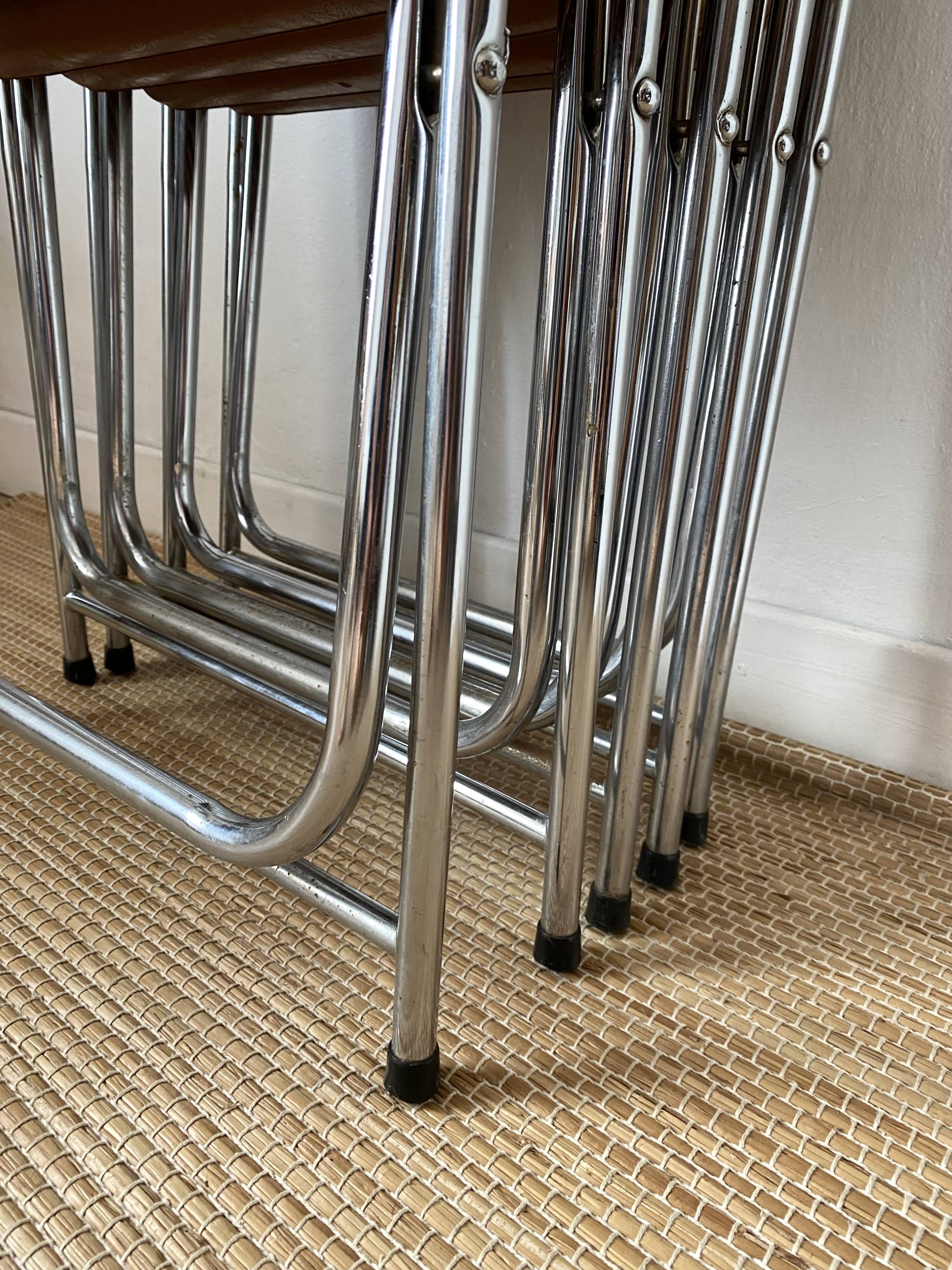 Vintage chrome folding chairs