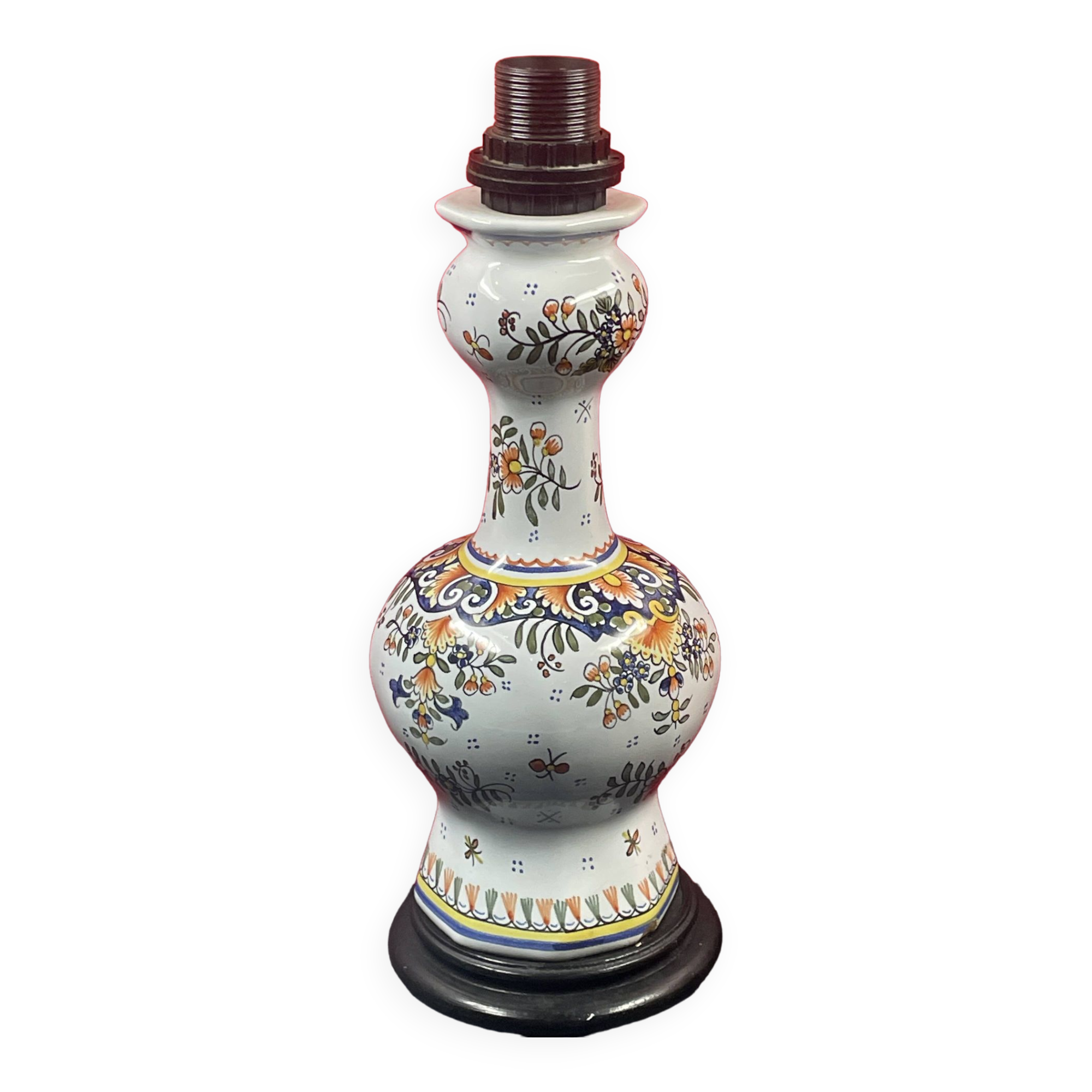 Table lamp, Rouen decor, Quimper, 38 cm socket height