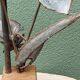 Brutalist metal lamp base, flowers