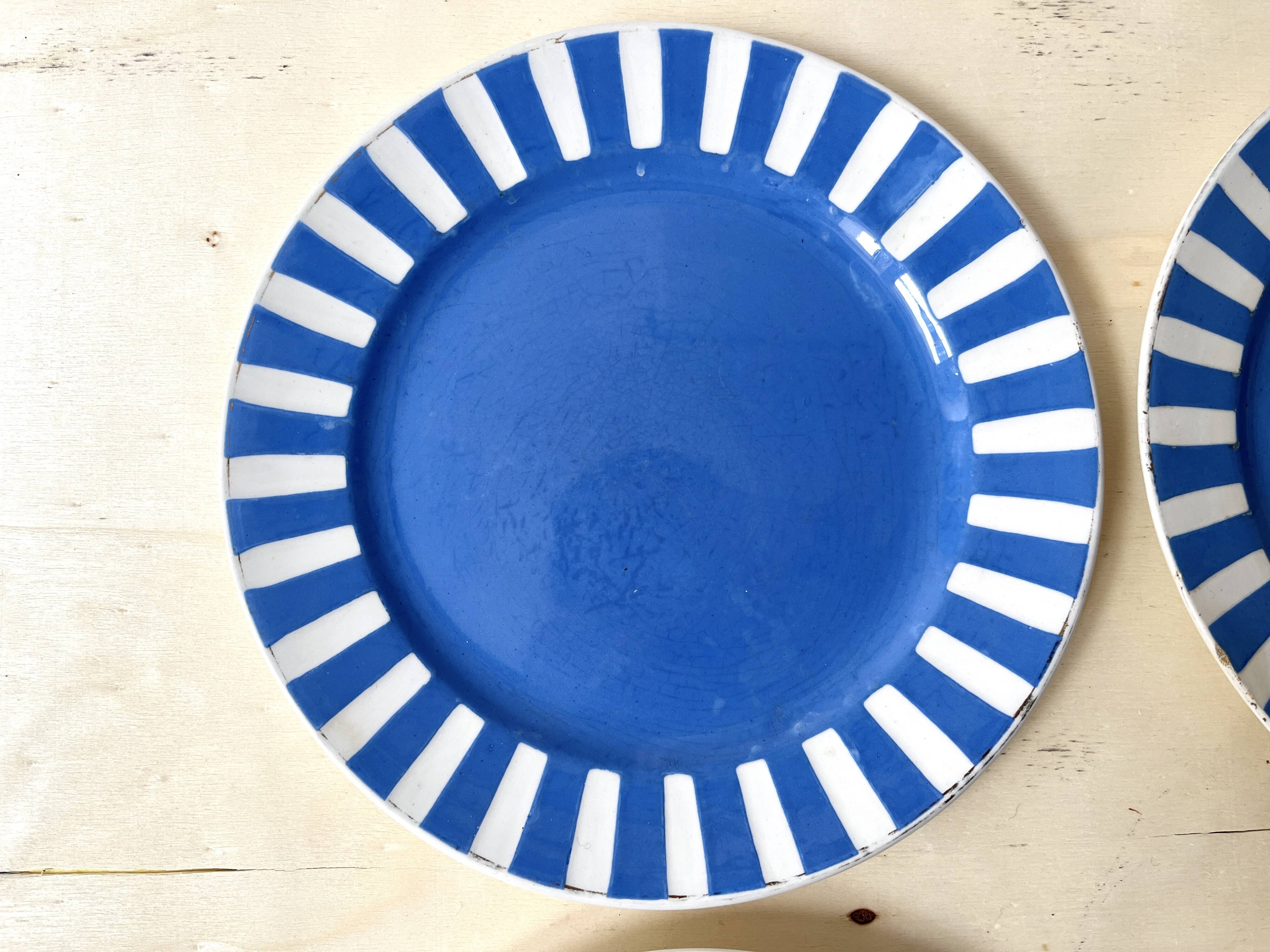 Set of 4 fox trott sarreguemines art deco dessert plates 1930