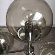 Chrome and glass floor lamp in mid-century German space style by Hustadt Leuchten, 1960s.