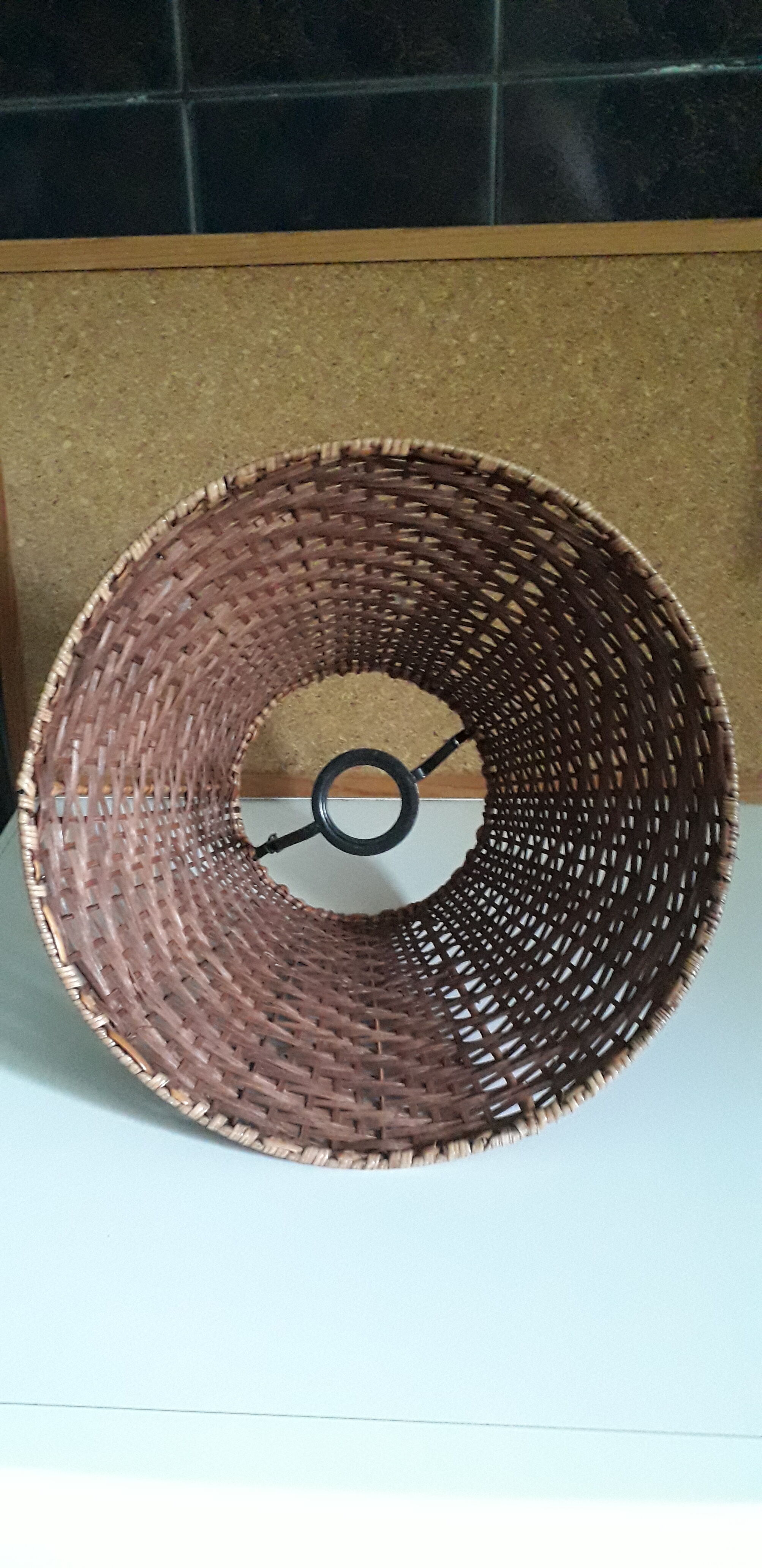 Large braided wicker lampshade