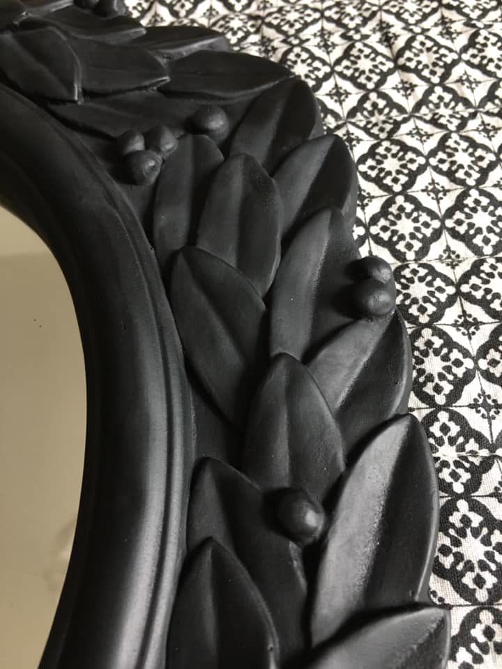 Black tinted plaster mirror 38CM