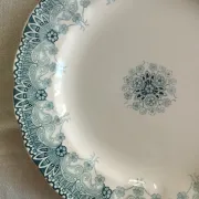 6 assiettes plates en faïence terre de fer HB Choisy-le-Roi « Henriette »