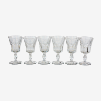 Série de 6 verres à vin en cristal de Baccarat modèle Lauzun