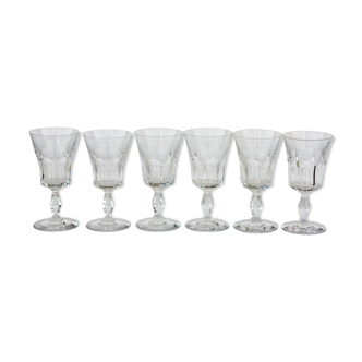 Série de 6 verres à vin en cristal de Baccarat modèle Lauzun