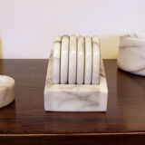 Set of table accessories in Carrara marble