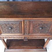 Renaissance oak carved buffet cabinet