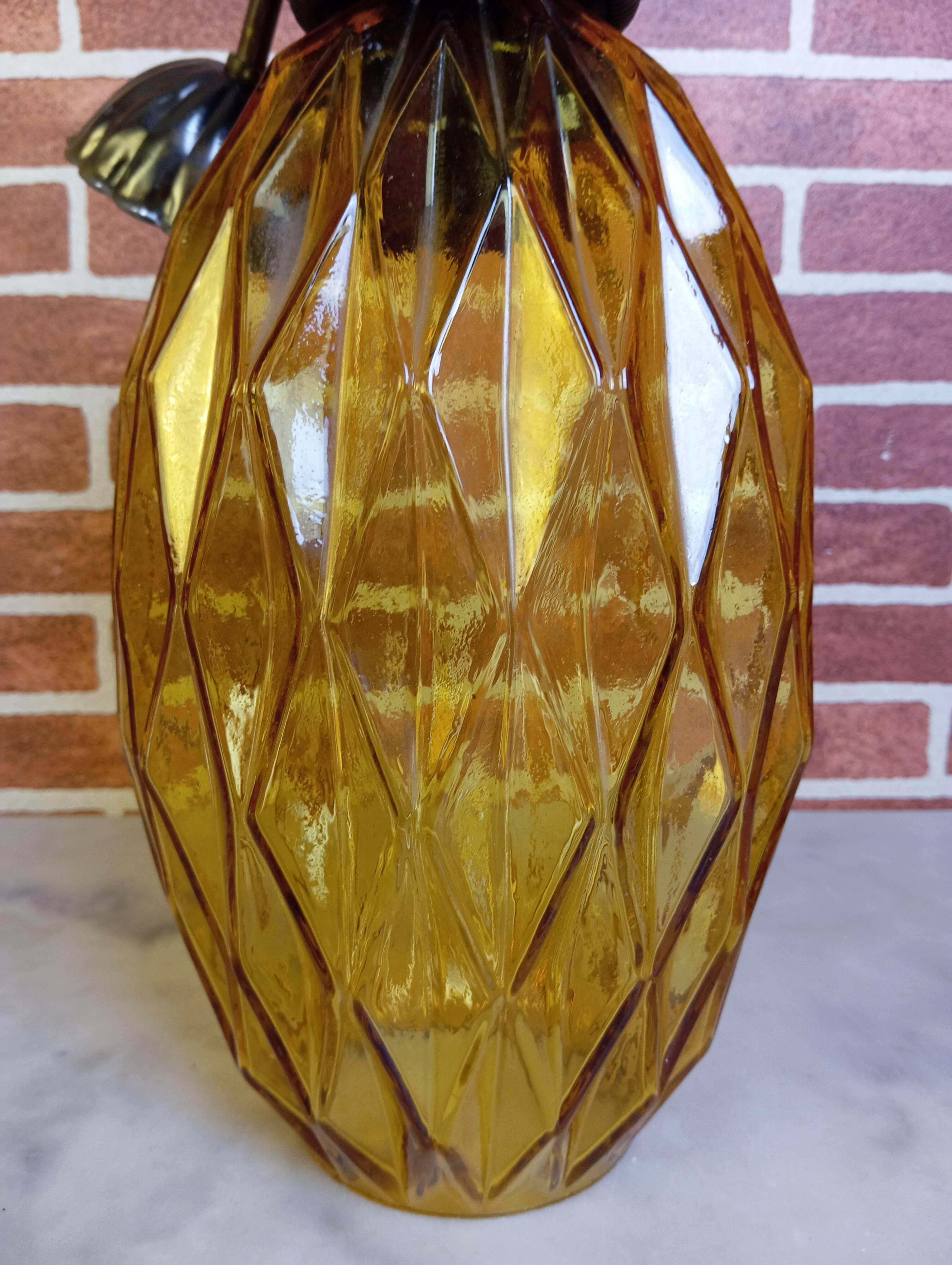 Lustre en verre ambré