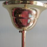 Gold metal pendant lamp and Murano glass panels by Eglo Leuchten Austria 1970