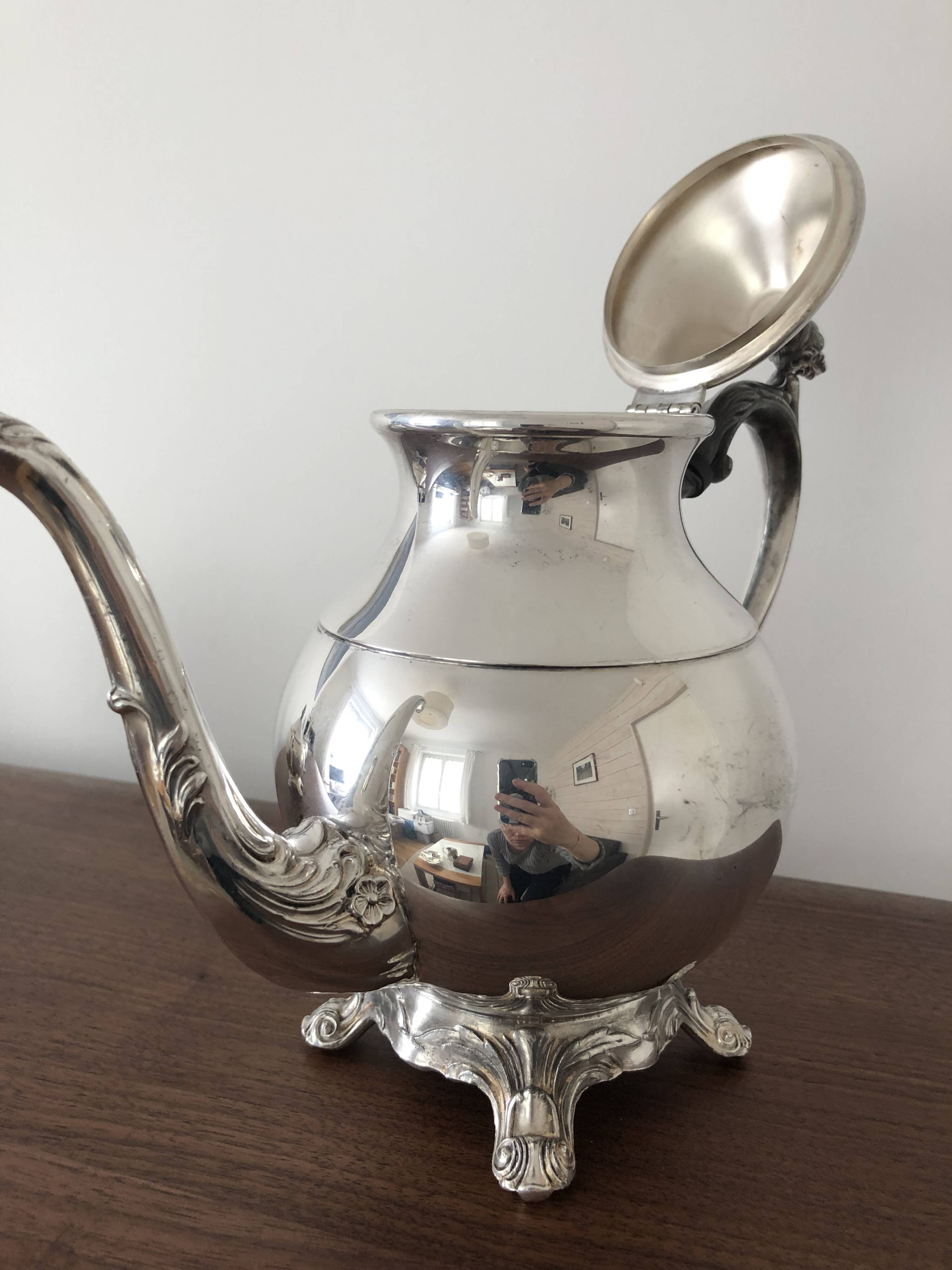 Antique silverware tea or coffee service signed fbrodgers and numbered