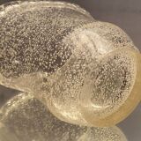 Crystal vase with subtly tinted bubble decoration signed Daum