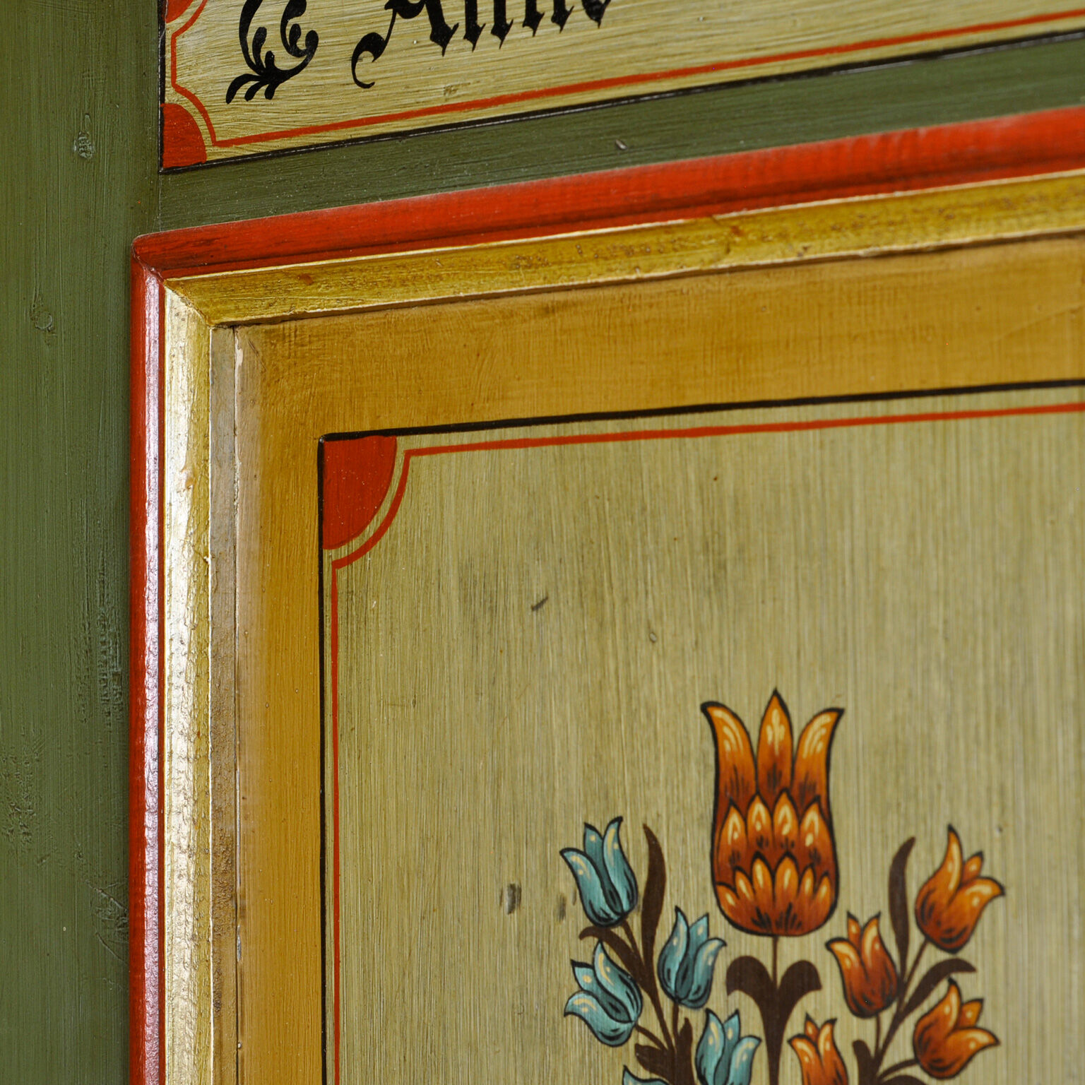Antique German Hand Painted Cabinet, 1876
