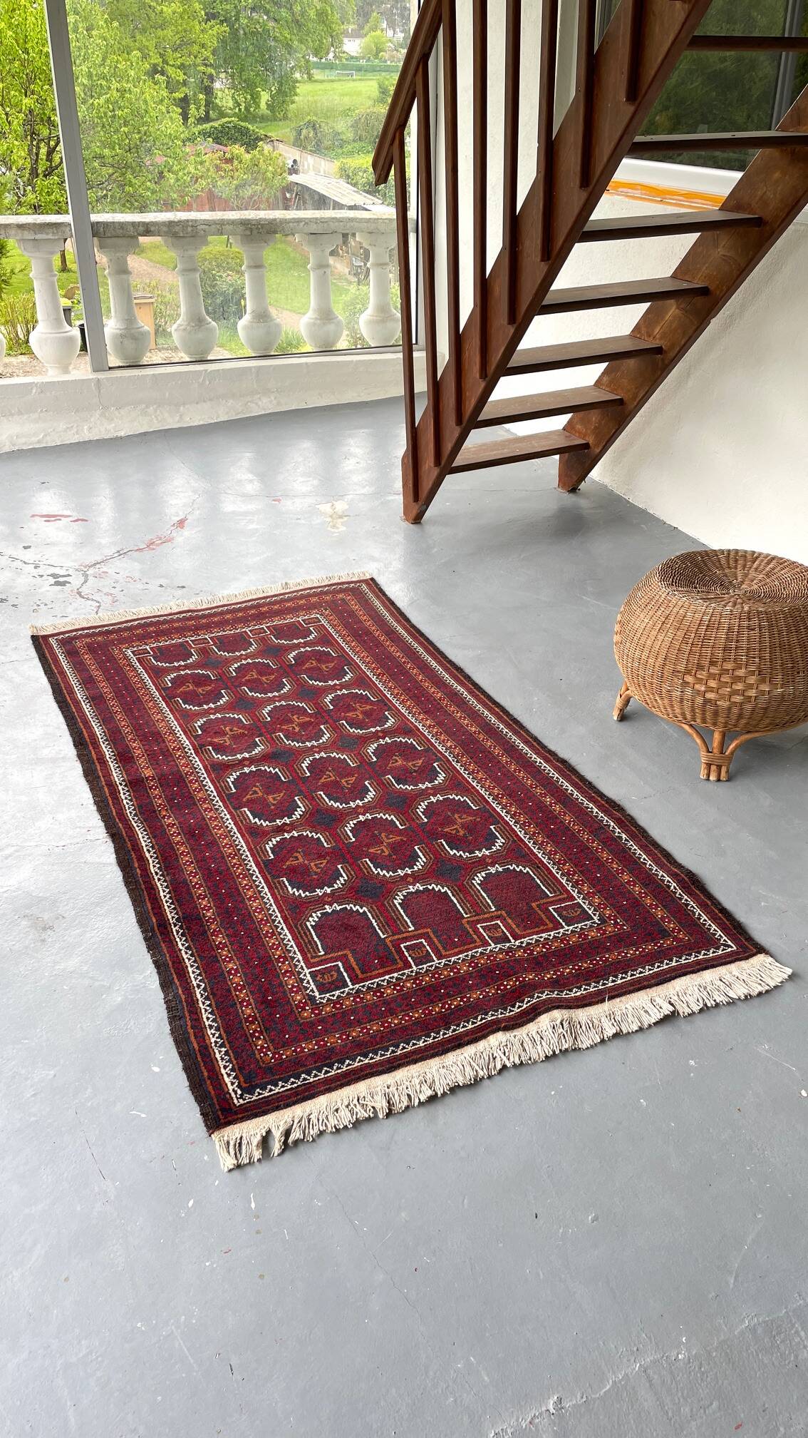 Artisanal orient rug pure vintage wool - 102cm x 204cm