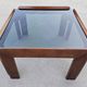MCM coffee table in walnut and smoked glass by Afra and Tobia Scarpa, 1960s