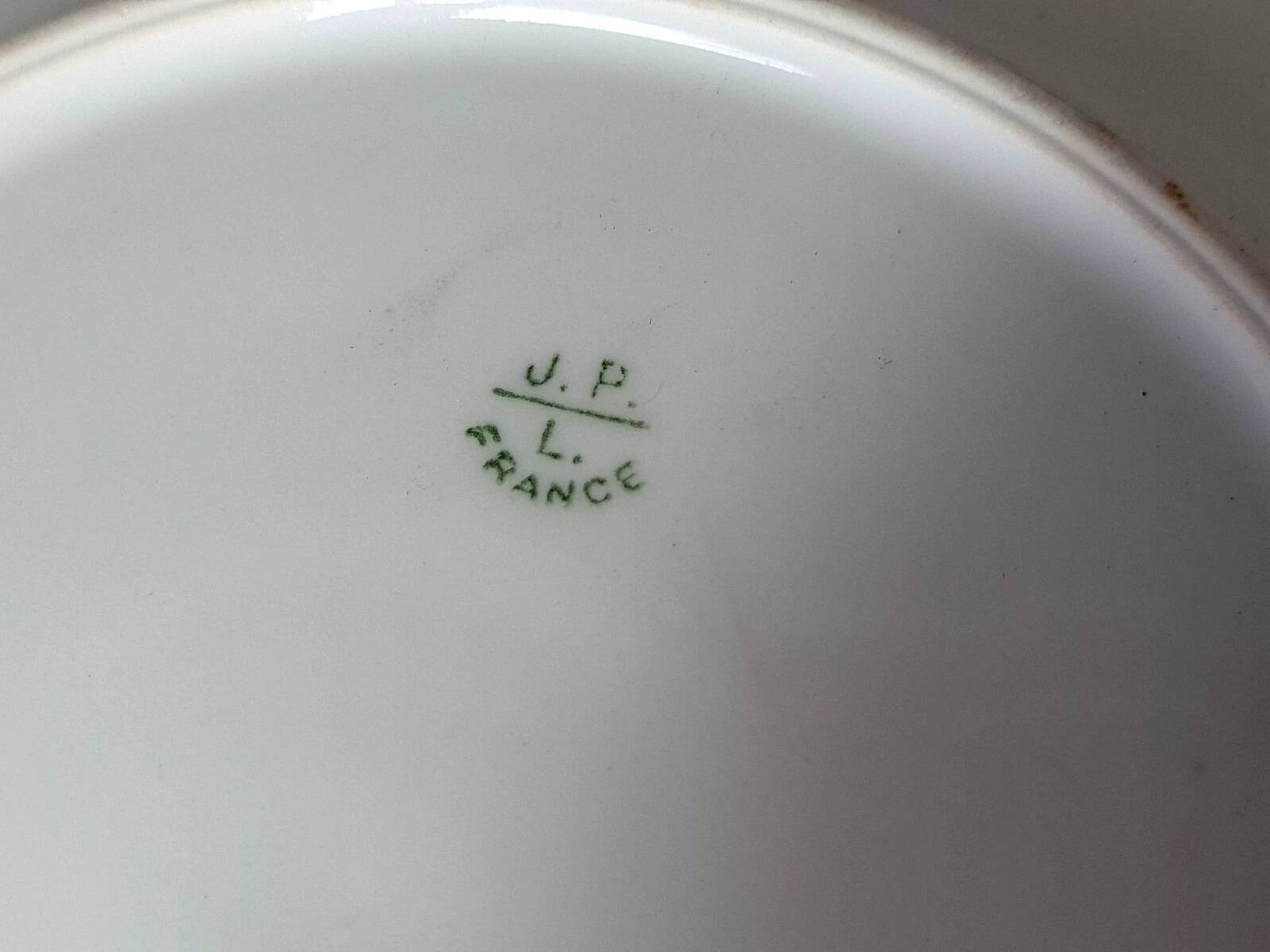 Antique fish service J. Pouyat porcelain Limoges plate 61 cm, 8 plates