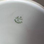 Antique fish service J. Pouyat porcelain Limoges plate 61 cm, 8 plates