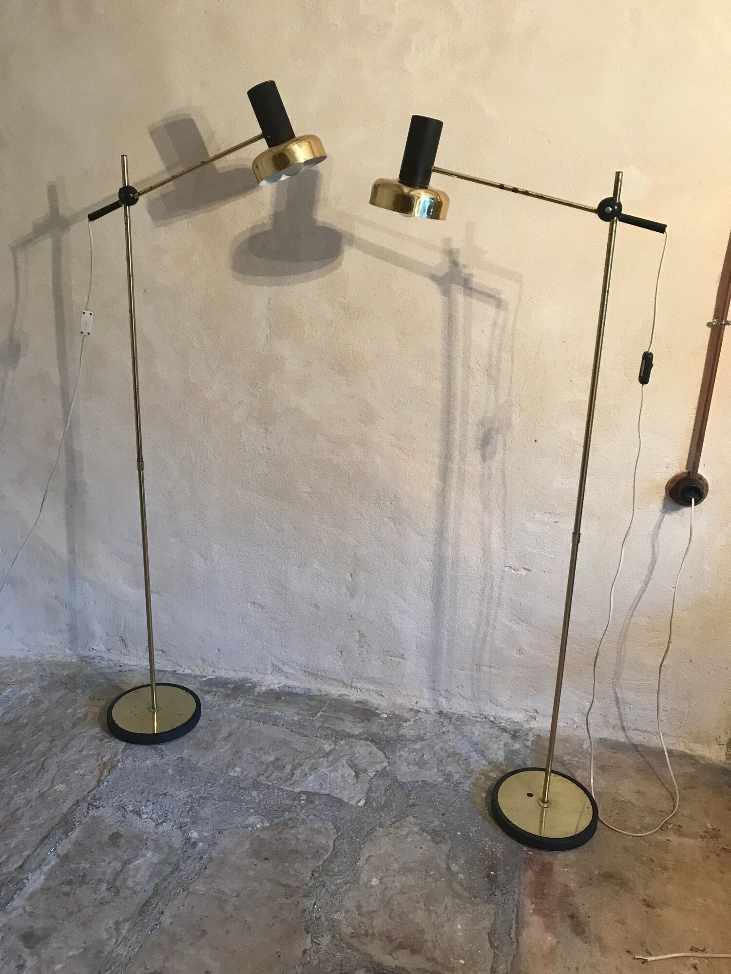 Pair of Gura Leuchten adjustable floor lamps, Germany, 1970's