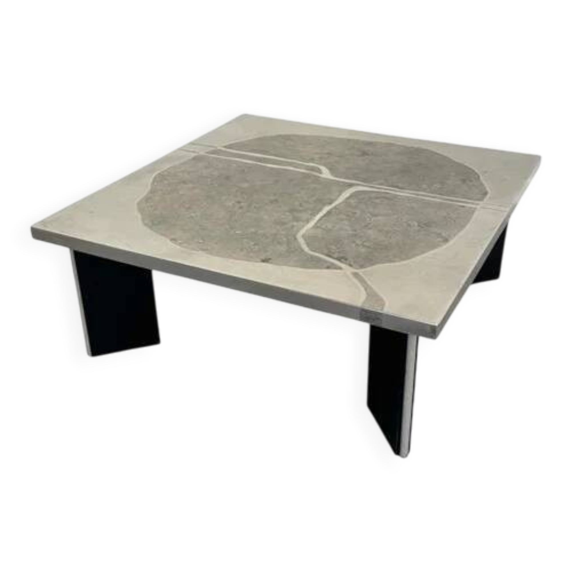 Heinz Lilienthal etched stainless steel coffee table, 1970s