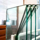 Table in crystal, mirror and licked brass, Italy 1970s