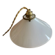 Ancienne suspension vintage en opaline blanche