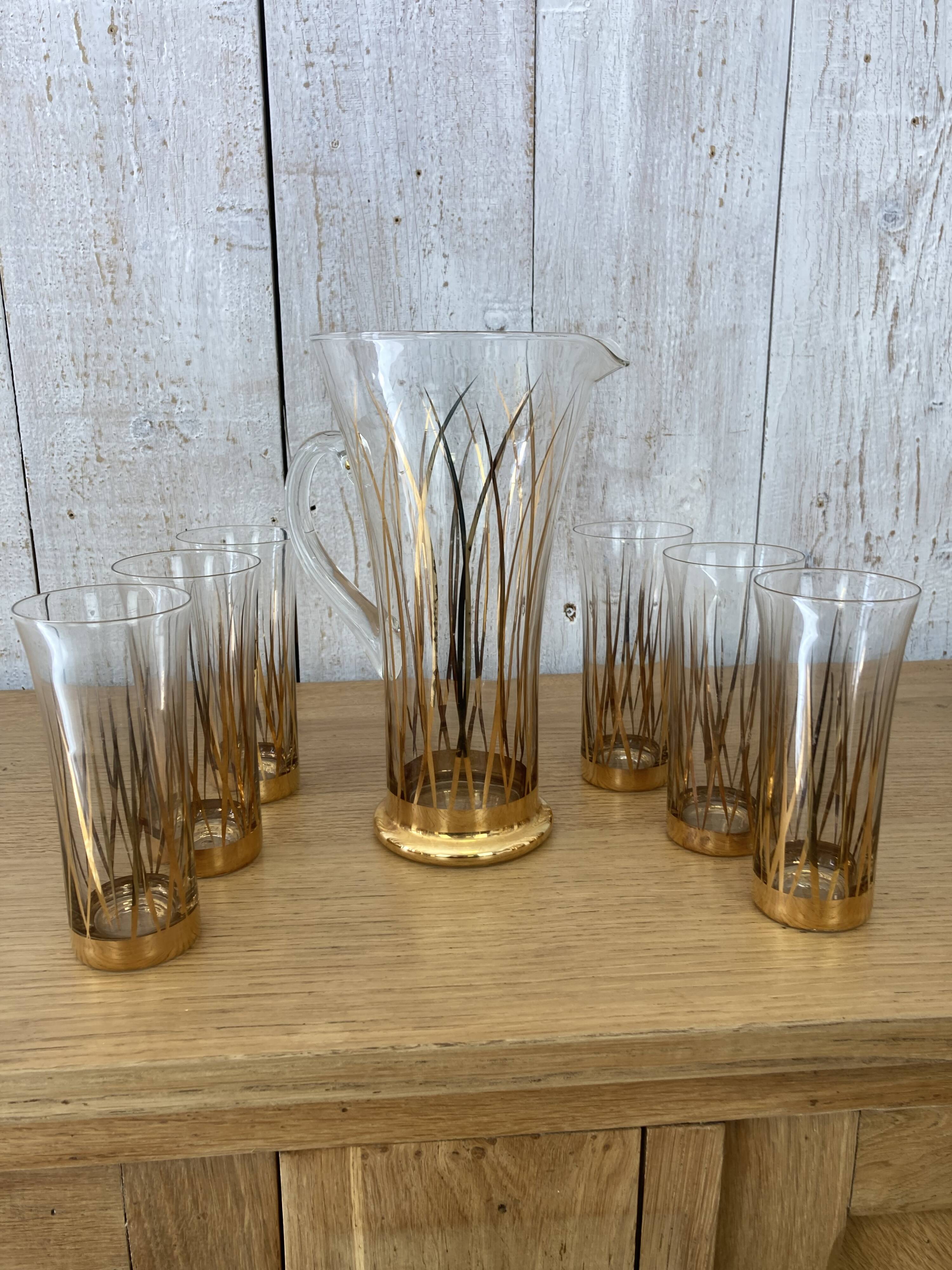 Service de 6 verres et carafe assortie