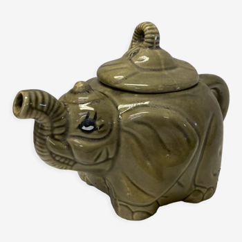 Théière éléphant en céramique grise