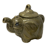 Théière éléphant en céramique grise