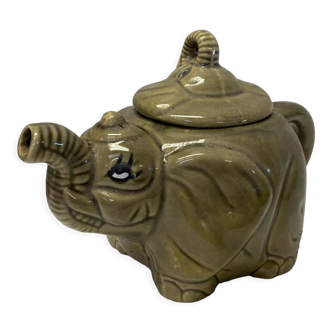 Grey ceramic elephant teapot