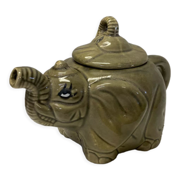 Grey ceramic elephant teapot
