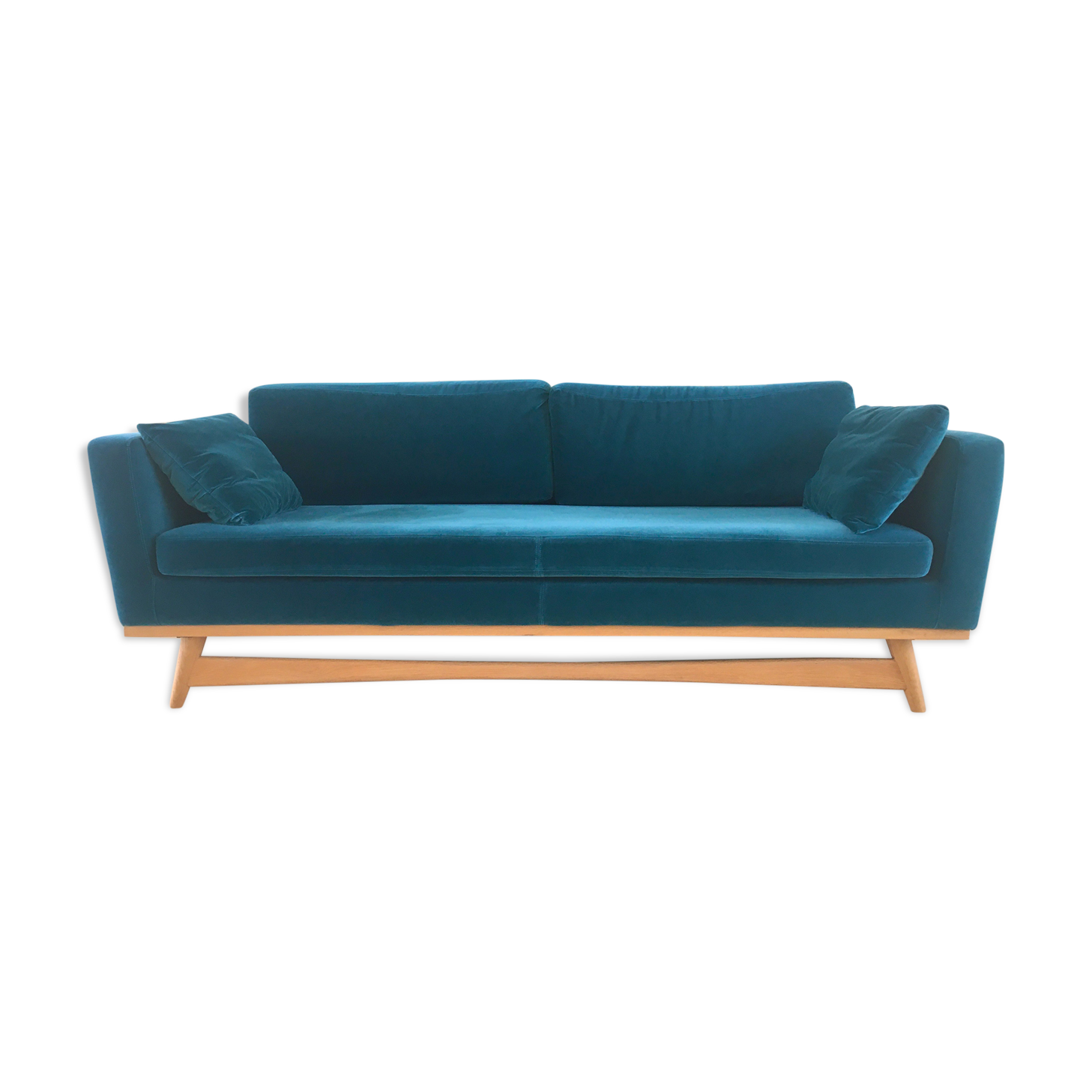 Duck blue velvet sofa, Red Edition