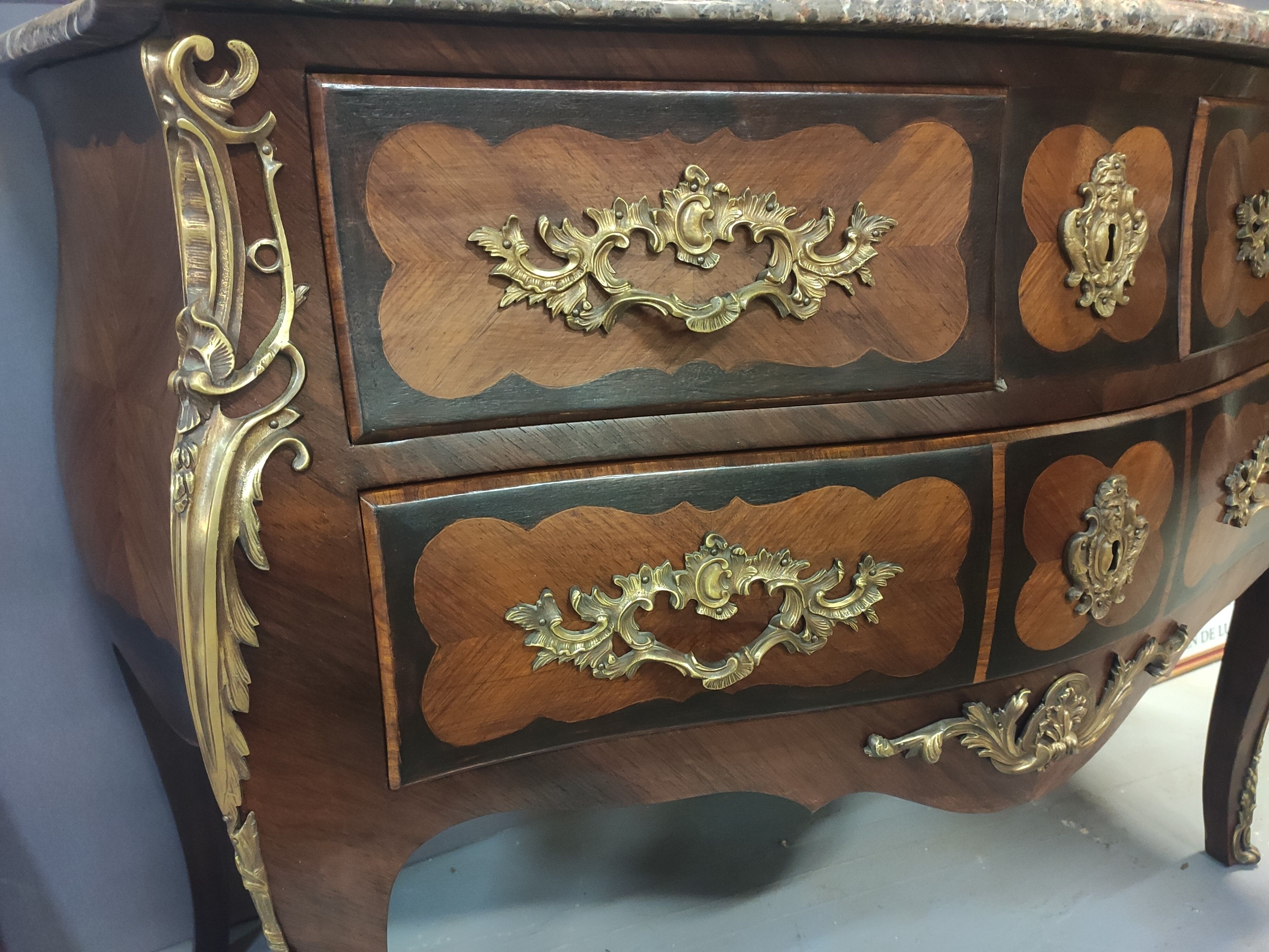 Dresser in marquetry style Louis XV