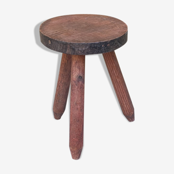 Tabouret tripode brutaliste